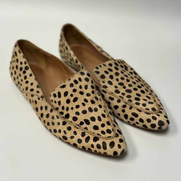 Madewell Women's The Frances Skimmer in Dotted Leopard Calf Hair Size 8.5 - Picture 1 of 9